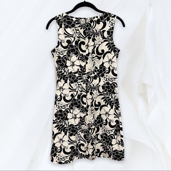 Vintage Floral Print Black Mini Dress (5) Niki Lee California - Picture 3 of 5